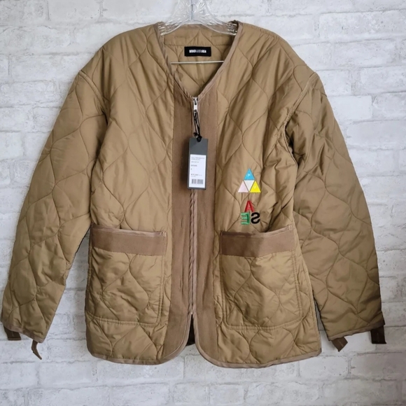 Wind and Sea HUF X WDS Quilted Liner Jacket Brown Size F - Picture 4 of 11